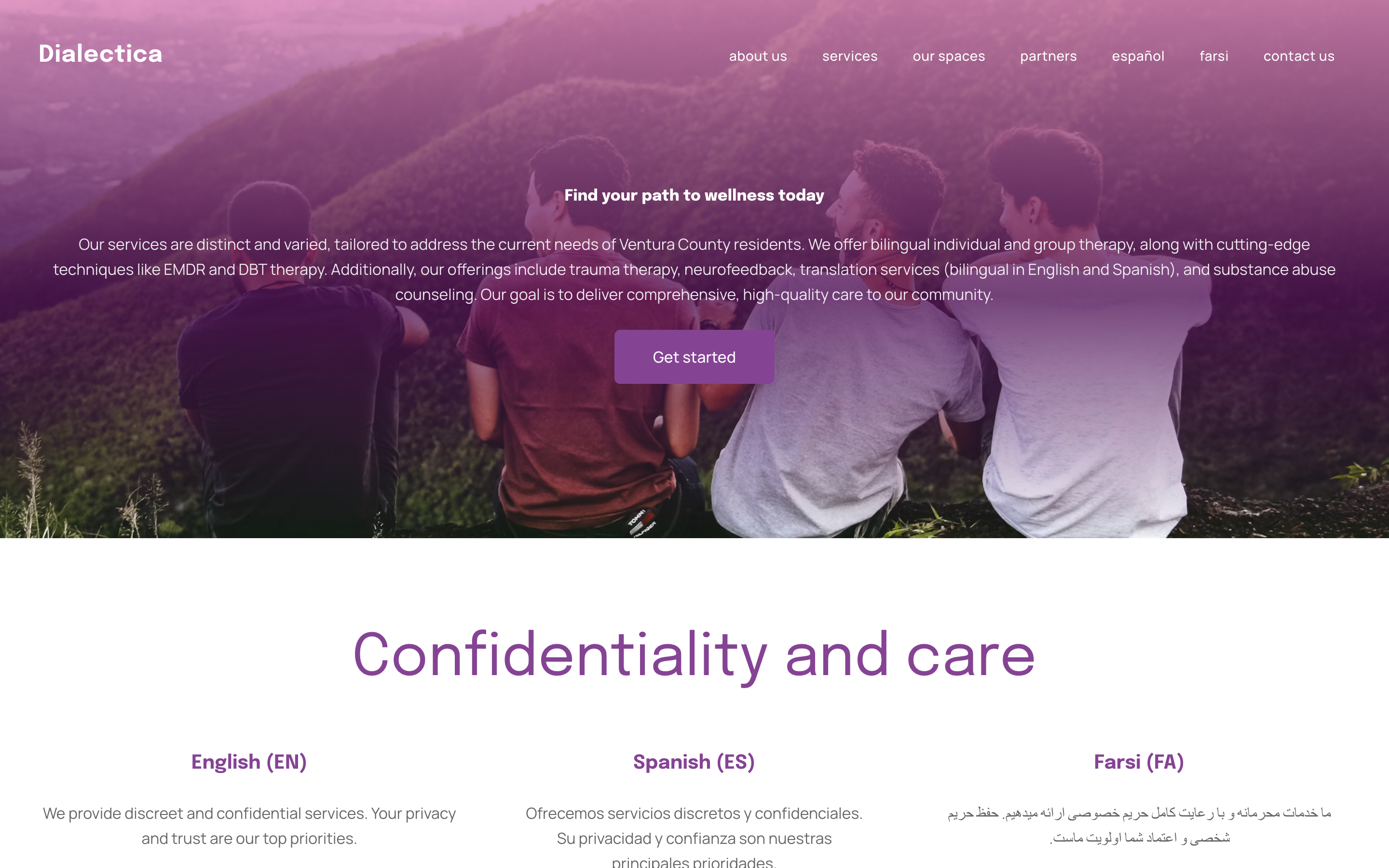 Dialectica v1: Lavender brand site preview