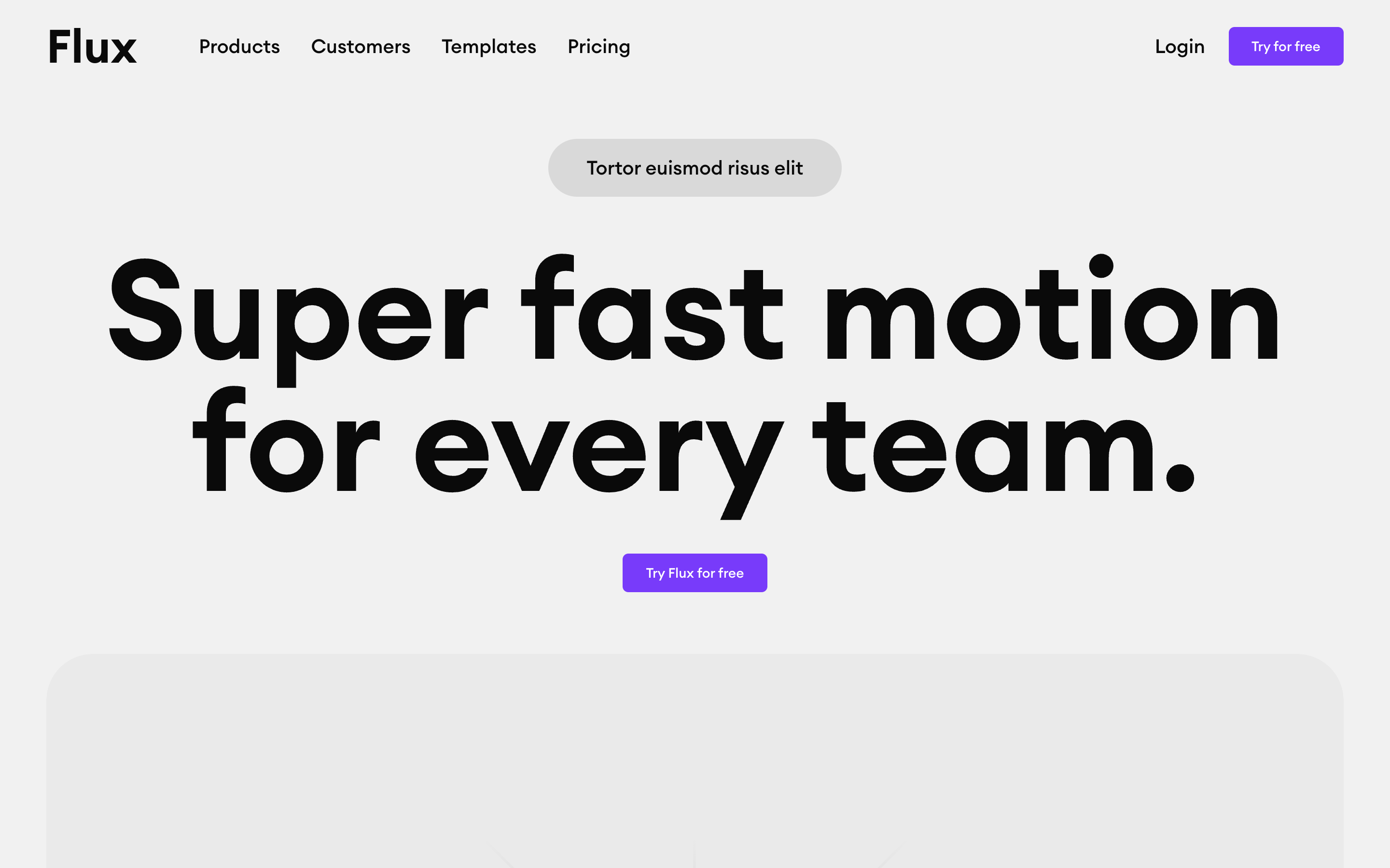 Flux: motion design SaaS preview